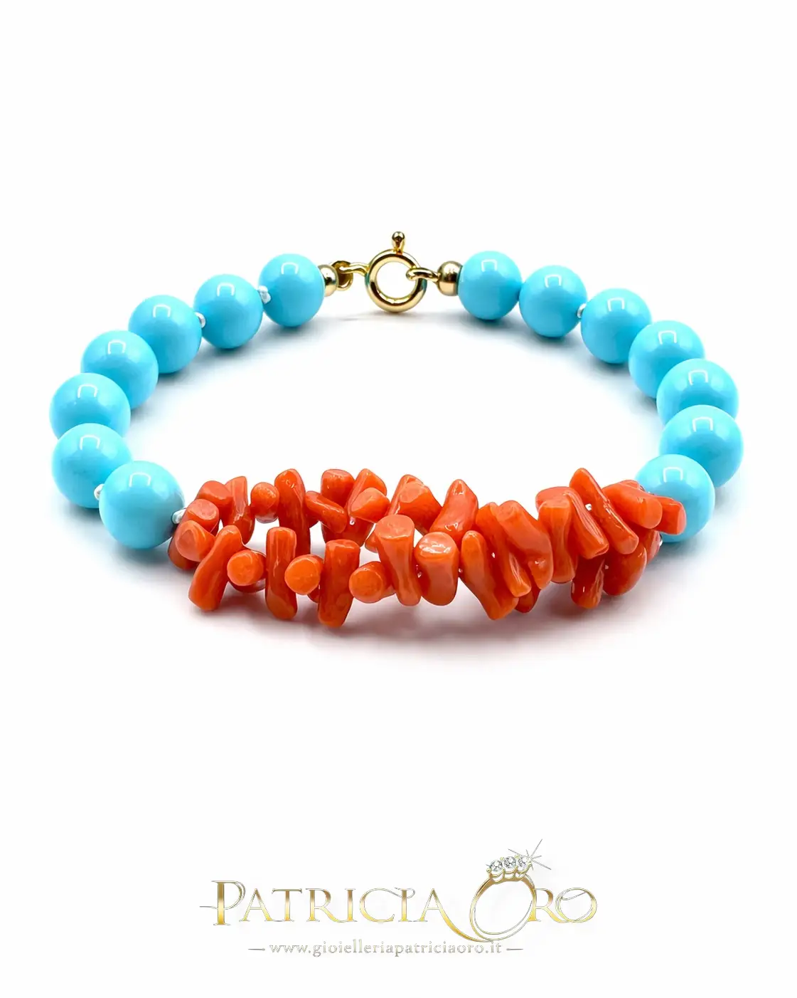 Bracciale con Corallo e Turchese