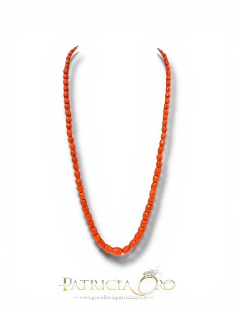 Collana Barilotti Sfaccettati Corallo Sciacca Oro 18k