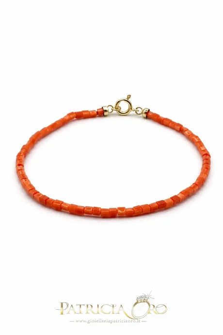 Bracciale Corallo Sciacca Unisex con Chiusura Argento 925