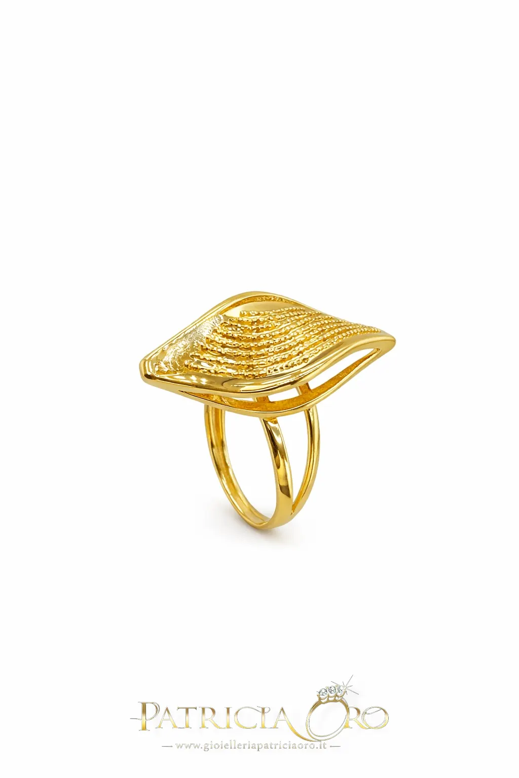 Anello da donna in oro giallo di Gioielli in oro 18 k, un gioiello di lusso perfetto per un'idea regalo preziosa.