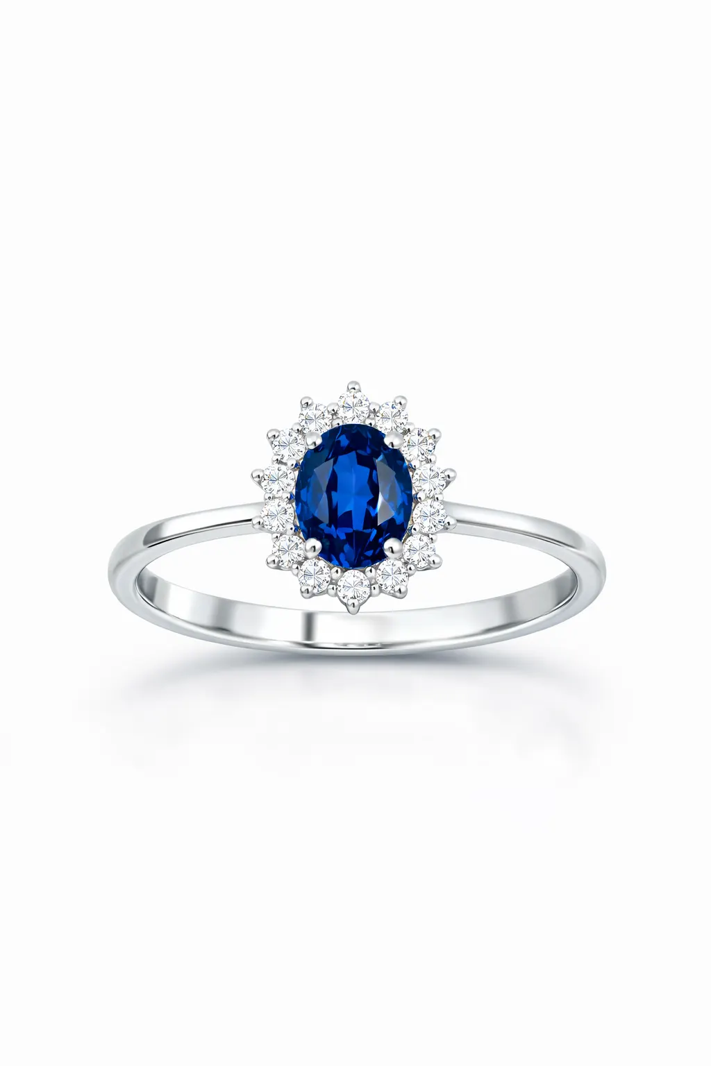 Anello da donna Davite&Delucchi con zaffiro e diamanti naturali, un gioiello di lusso perfetto per un'idea regalo preziosa.