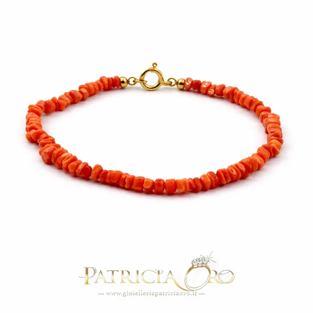 Bracciale in Corallo Sciacca con chiusura in Argento 925 Bracciale in corallo Sciacca con chiusura argento 925, forma sassi, artigianale