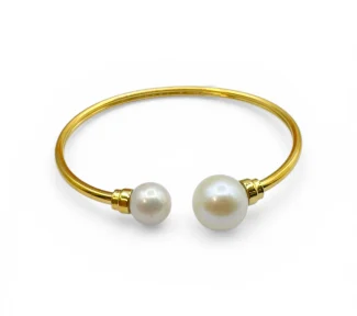 Bracciale rigido donna Patricia Oro Creations con perle naturali: eleganza e raffinatezza