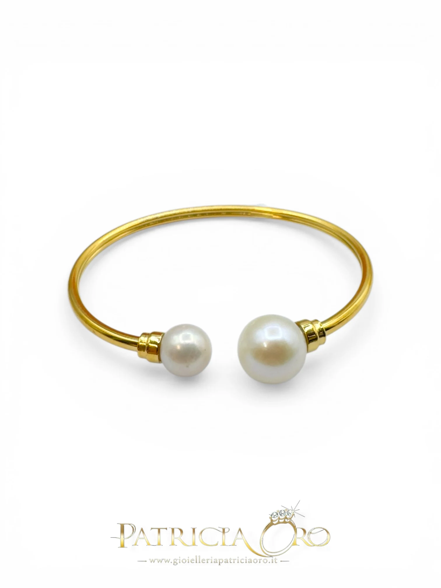 Bracciale rigido donna Patricia Oro Creations con perle naturali: eleganza e raffinatezza