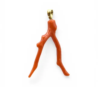 Splendido Ciondolo Ramo Corallo Sciacca in Oro, un gioiello made in italy di Patricia Oro Creations, perfetto per un'eleganza senza tempo.