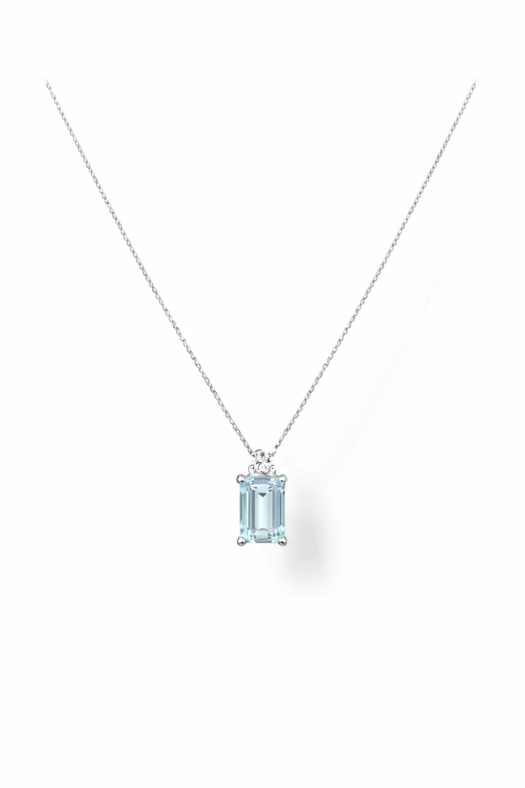 Splendida collana Davite&Delucchi in oro con acquamarina e diamanti, un gioiello di lusso perfetto per un'occasione speciale.