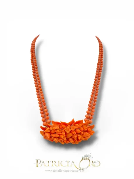 Collana in Corallo Frutta e Fiori Oro 9k