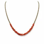 Splendida Collana Corallo Sciacca e Ematite Dorata, un gioiello made in italy di Patricia Oro Creations, perfetto per un'eleganza senza tempo.