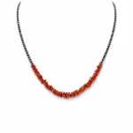 Splendida Collana Corallo Sciacca e Ematite Silver, un gioiello made in italy di Patricia Oro Creations, perfetto per un'eleganza senza tempo.