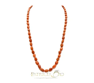 Splendida Collana Corallo Sciacca Sassi di Patricia Oro Creations, un gioiello made in italy di alta gioielleria, perfetto per un'idea regalo preziosa.
