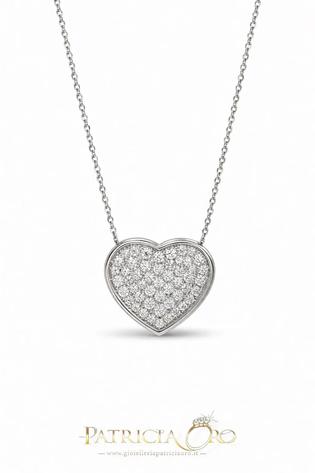 Splendida Collana Cuore in Oro e Diamanti, un gioiello di lusso perfetto per un'idea regalo preziosa. Scopri la bellezza dei gioielli diamanti Davite&Delucchi.