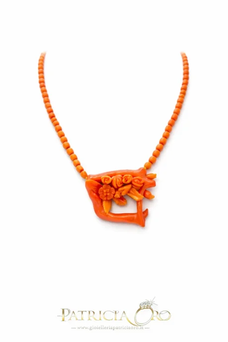 Collana Corallo Sciacca Creola con Frutta e Fiori