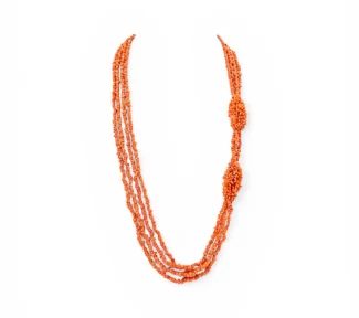Splendida collana da donna Corallo Sciacca di Patricia Oro Creations, un gioiello made in italy di alta gioielleria.
