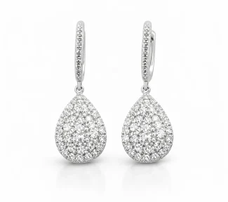 Splendidi orecchini a goccia Davite&Delucchi in oro bianco 750 e diamanti: un'eccellenza di gioielli diamanti per un'eleganza senza tempo.