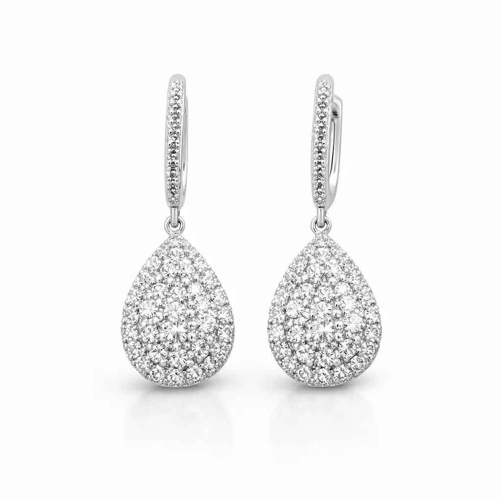 Splendidi orecchini a goccia Davite&Delucchi in oro bianco 750 e diamanti: un'eccellenza di gioielli diamanti per un'eleganza senza tempo.