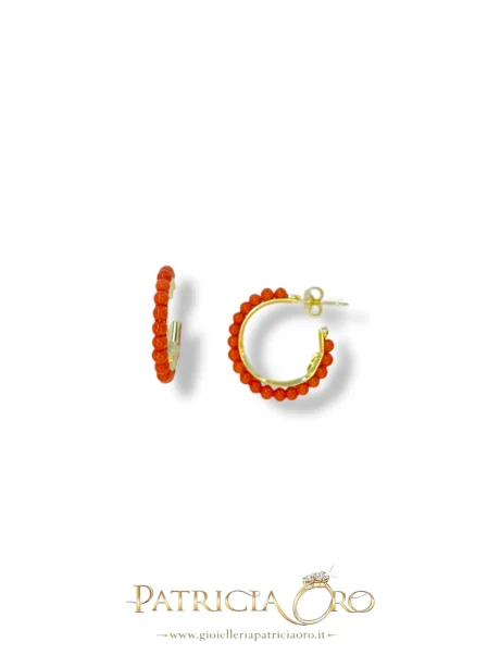 Orecchini Cerchi Corallo Naturale Patricia Oro Creations