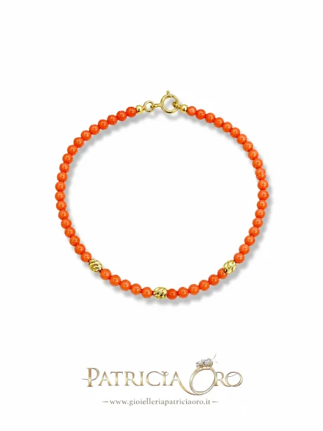 Bracciale Corallo Sferico Sciacca in Argento 925
