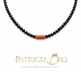 collana girocollo con corallo uomo