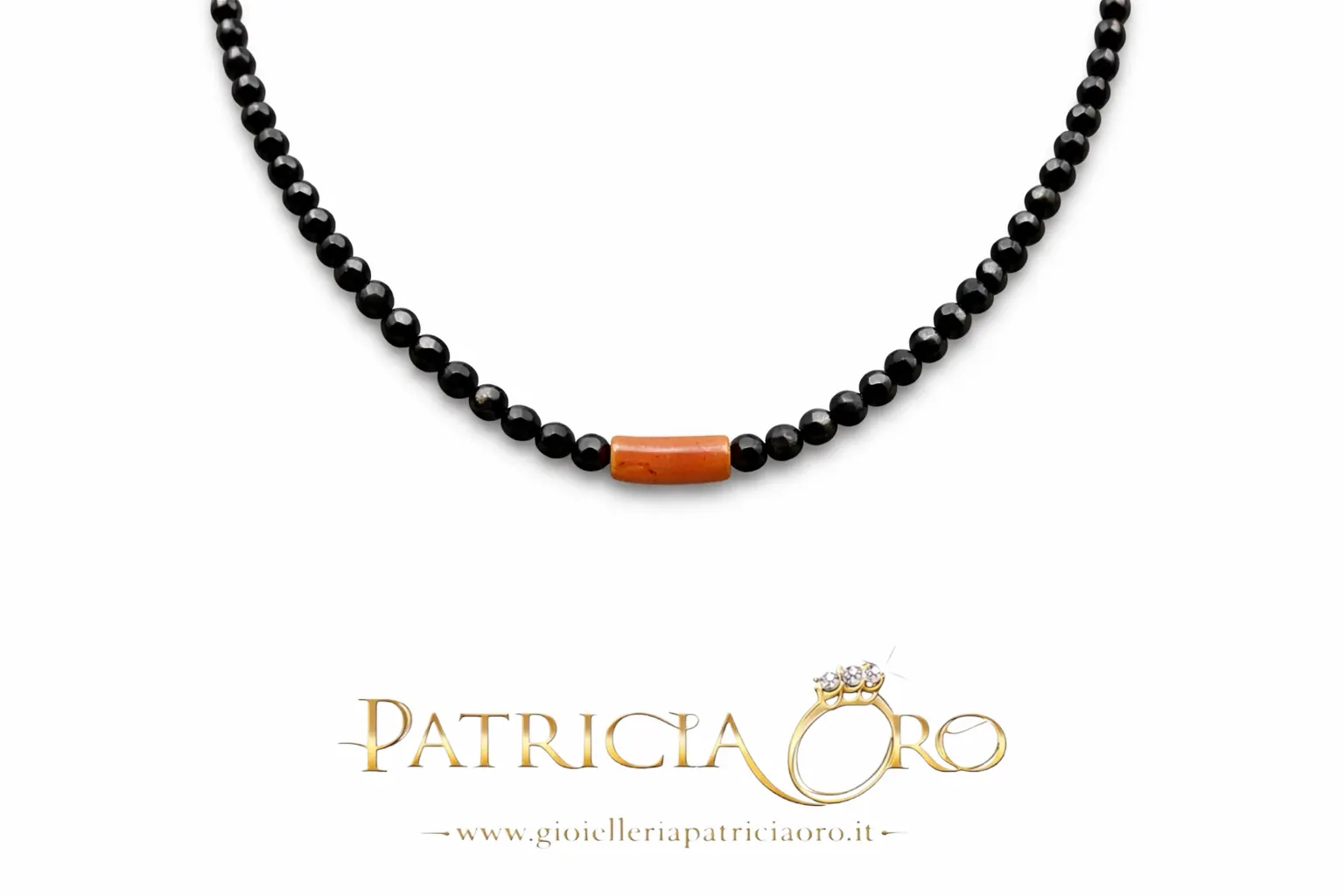 collana girocollo con corallo uomo