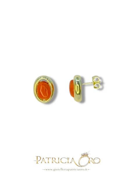 Orecchini in Argento 925 con Corallo Naturale di Sciacca