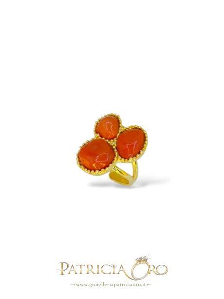 Anello Donna con Corallo di Sciacca Patricia Oro Creations