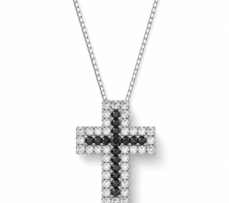 Collana croce con diamanti