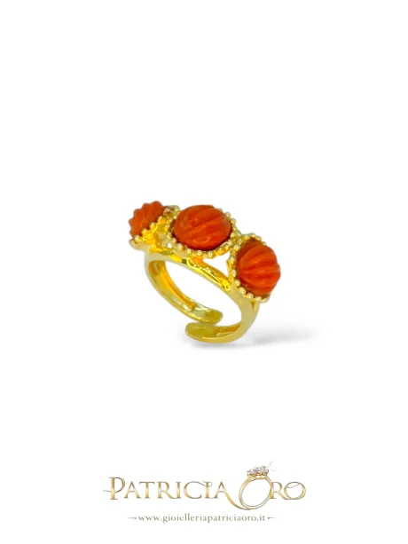 Anello Donna Corallo Sciacca Patricia Oro Creations
