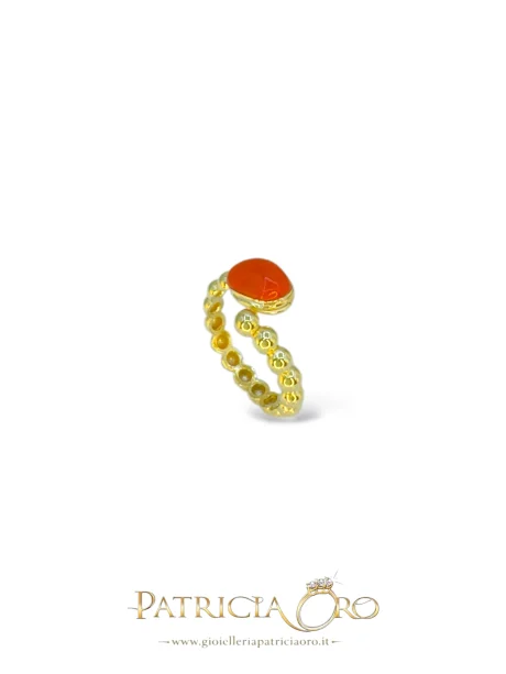 Anello donna con corallo Sciacca cabochon – Patricia Oro Creations