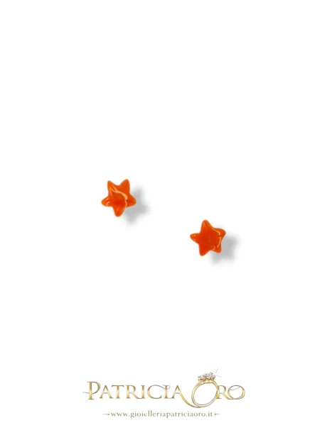 Orecchini bimba con Corallo naturale a forma di Stella
