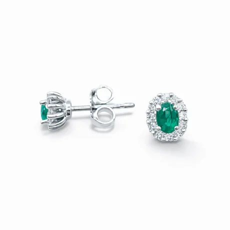 Orecchini Smeraldo e Diamanti Davite&Delucchi Oro Bianco 750