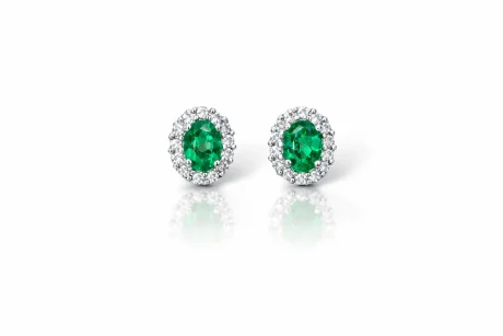 Orecchini Smeraldo e Diamanti Davite&Delucchi in Oro Bianco 750