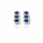 Orecchini Trilogy con Zaffiro e Diamanti in Oro