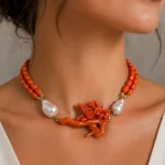 Collana con corallo Naturale e perle