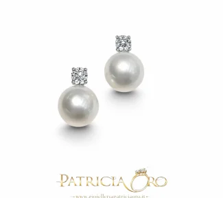 Orecchini donna con perle australiane e diamanti