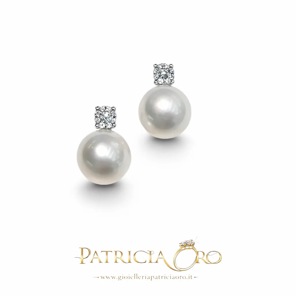 Orecchini donna con perle australiane e diamanti