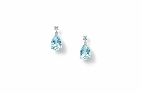 Orecchini Acqua Marina e Diamanti Oro Bianco 750 Davite Delucchi