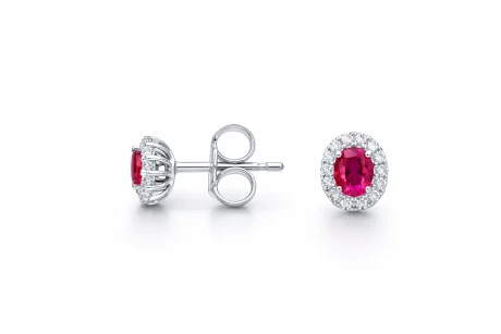 Orecchini di Rubino con Diamanti in Oro Bianco 18kt Davite & Delucchi