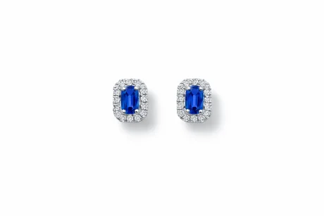 Orecchini Zaffiro e Diamanti Davite&Delucchi Oro Bianco 18kt