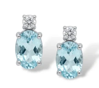 Orecchini acquamarina e diamanti
