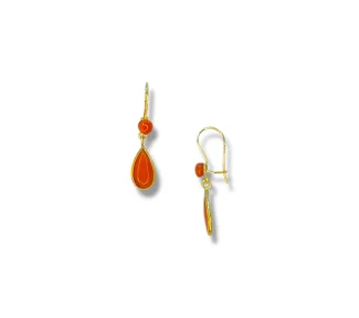 Orecchini pendenti corallo naturale Corallium Rubrum Patricia Oro Creations