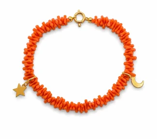 Bracciale Donna in Corallo Sciacca con Ciondoli Portafortuna