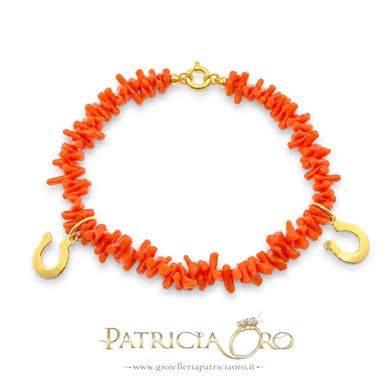 Bracciale Donna in Corallo Sciacca con Ciondoli Portafortuna