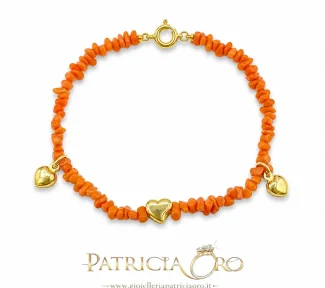 Bracciale Donna in Corallo Sciacca con Ciondoli Portafortuna
