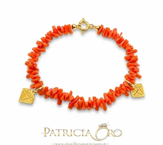 Bracciale Donna in Corallo Sciacca con Ciondoli Portafortuna