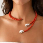 Collana donna con corallo