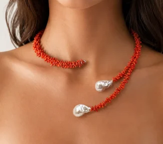 Collana donna con corallo