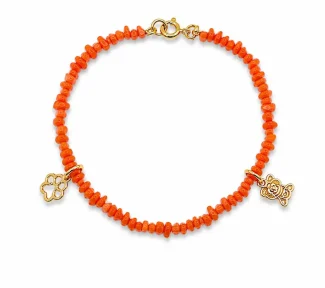 Bracciale Donna in Corallo Sciacca con Ciondoli Portafortuna