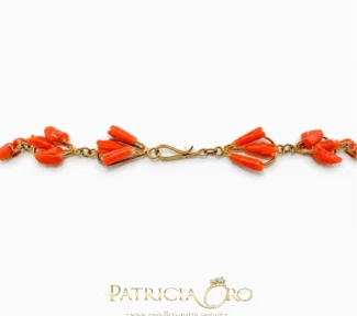 Collana corallo sciacca, frutta e fiori