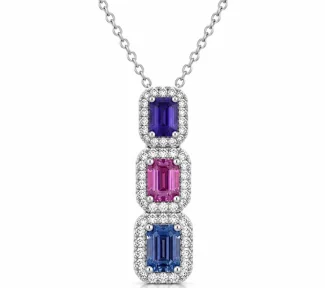 collana trilogy con zaffiro e diamanti