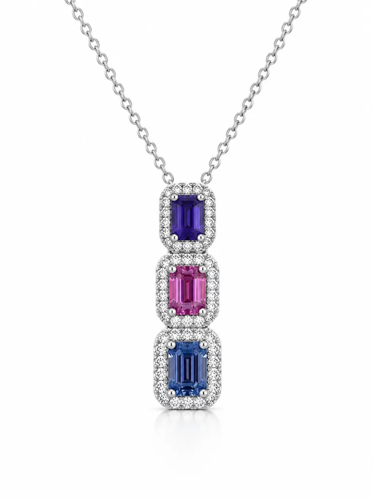collana trilogy con zaffiro e diamanti